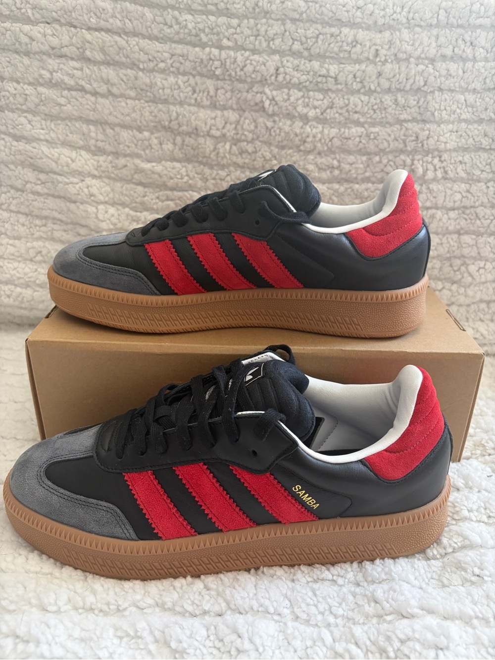 adidas Black Red & Gum Samba Sneakers